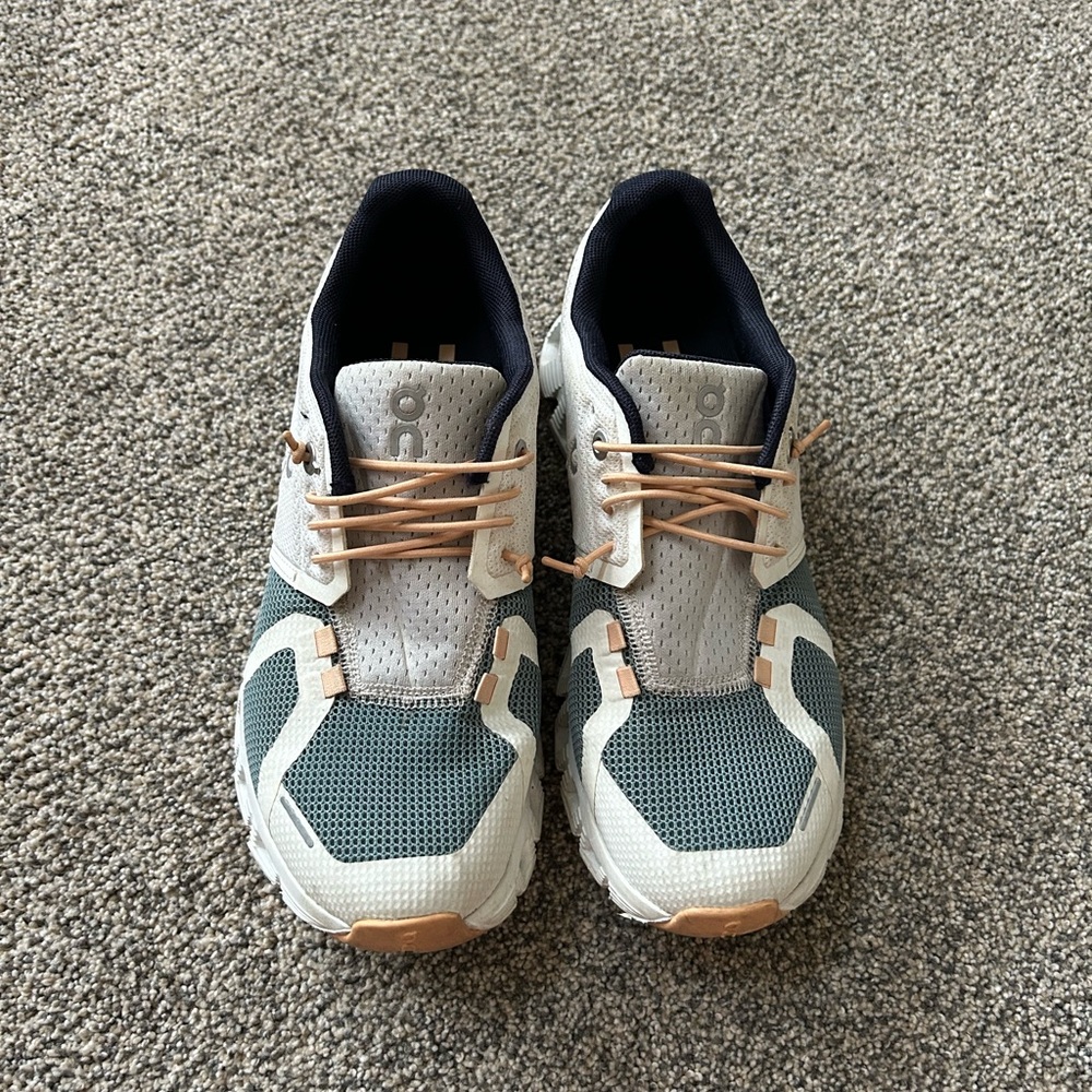 On Running Cloud 5 White and teal Sneakers - Picture 4 of 8
